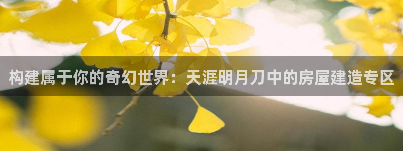 意昂体育3平台是正规平台吗知乎：构建属于你的奇幻世界：天涯明月刀中的房屋建造专区