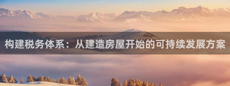 意昂3娱乐：构建税务体系：从建造房屋开始的可持续发展方案