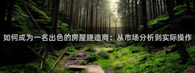 意昂平台体育：如何成为一名出色的房屋建造商：从市场分析到实际操作