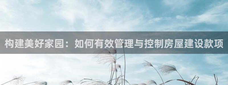 意昂体育3平台注册要钱吗是真的吗：构建美好家园：如何有效管理与控制房屋建设款项